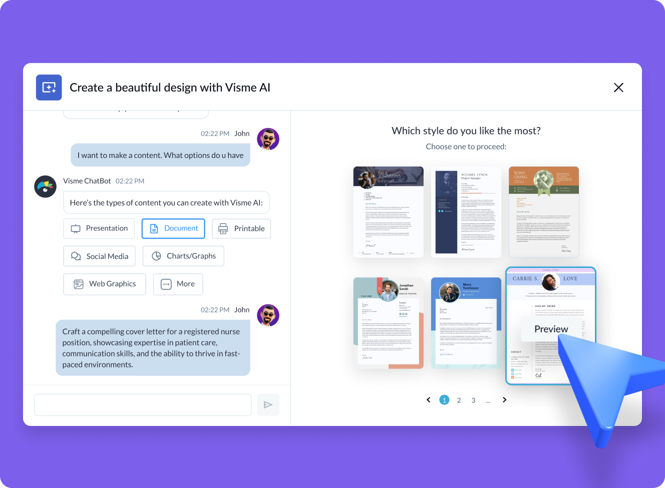 How to make AI-generated cover letters with Visme