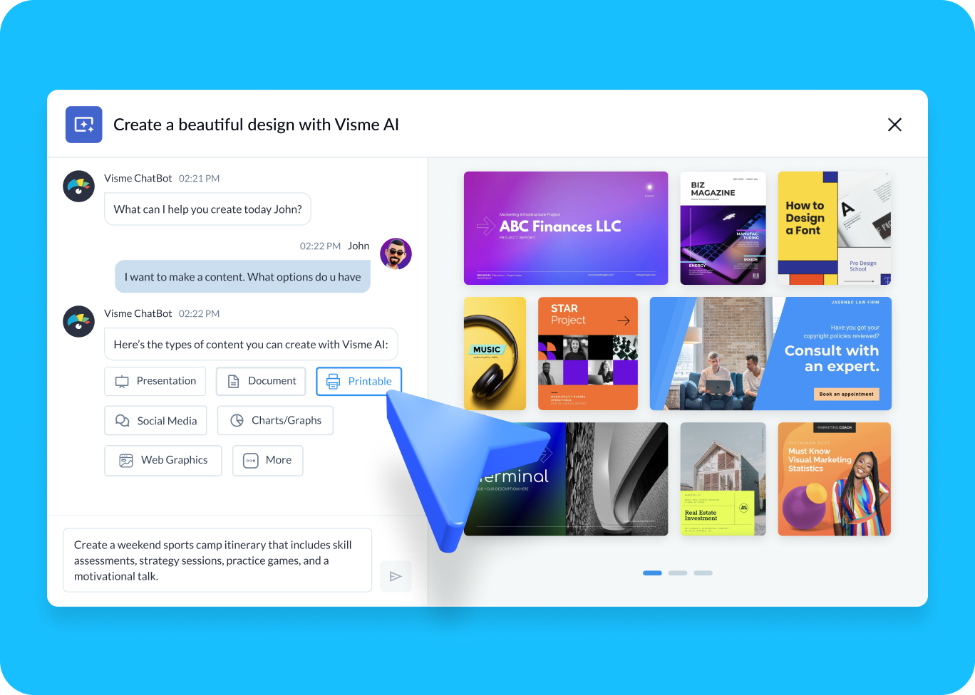 How to make AI-generated itineraries with Visme