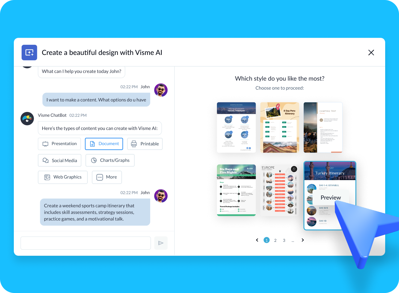 How to make AI-generated itineraries with Visme