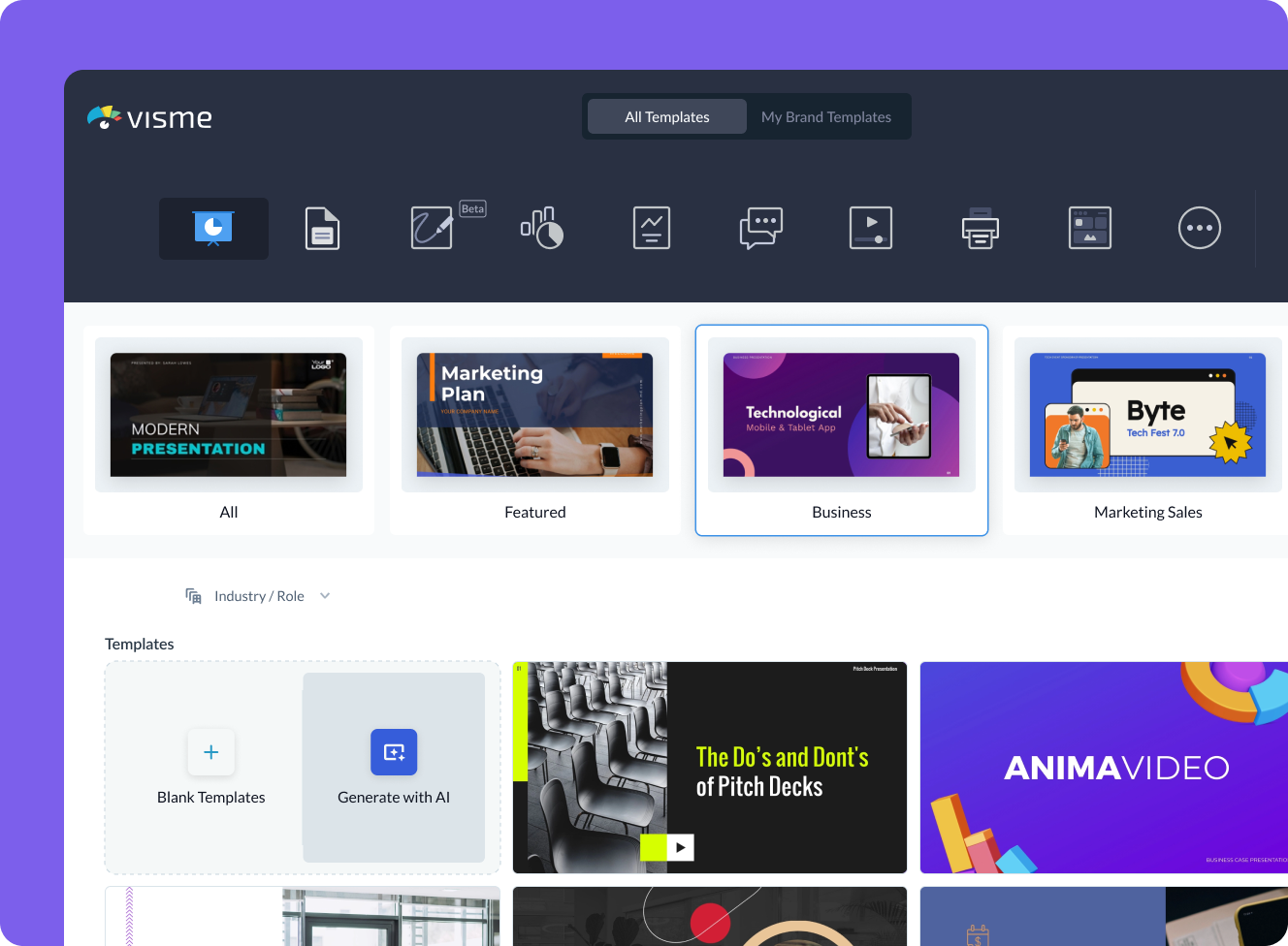 How to generate AI-engineered templates with Visme AI