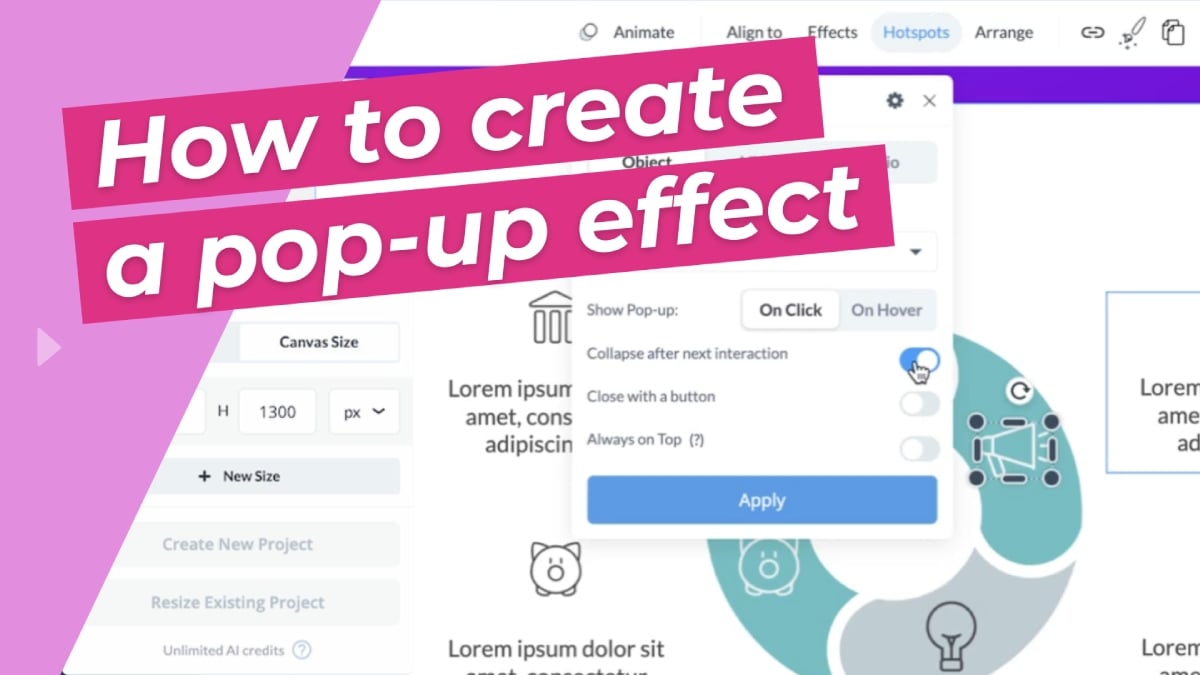 How to create a pop-up effect