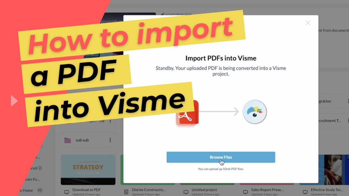 How to import a PDF into Visme