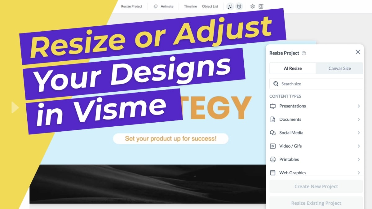 Resize or Adjust Your Designs in Visme