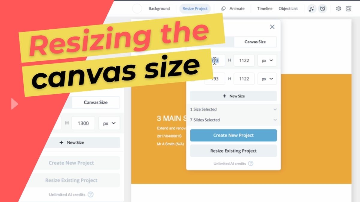 Resizing the canvas size