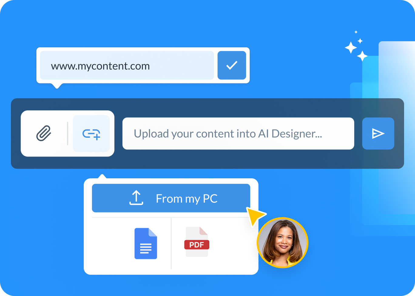 Source content from links and uploaded files