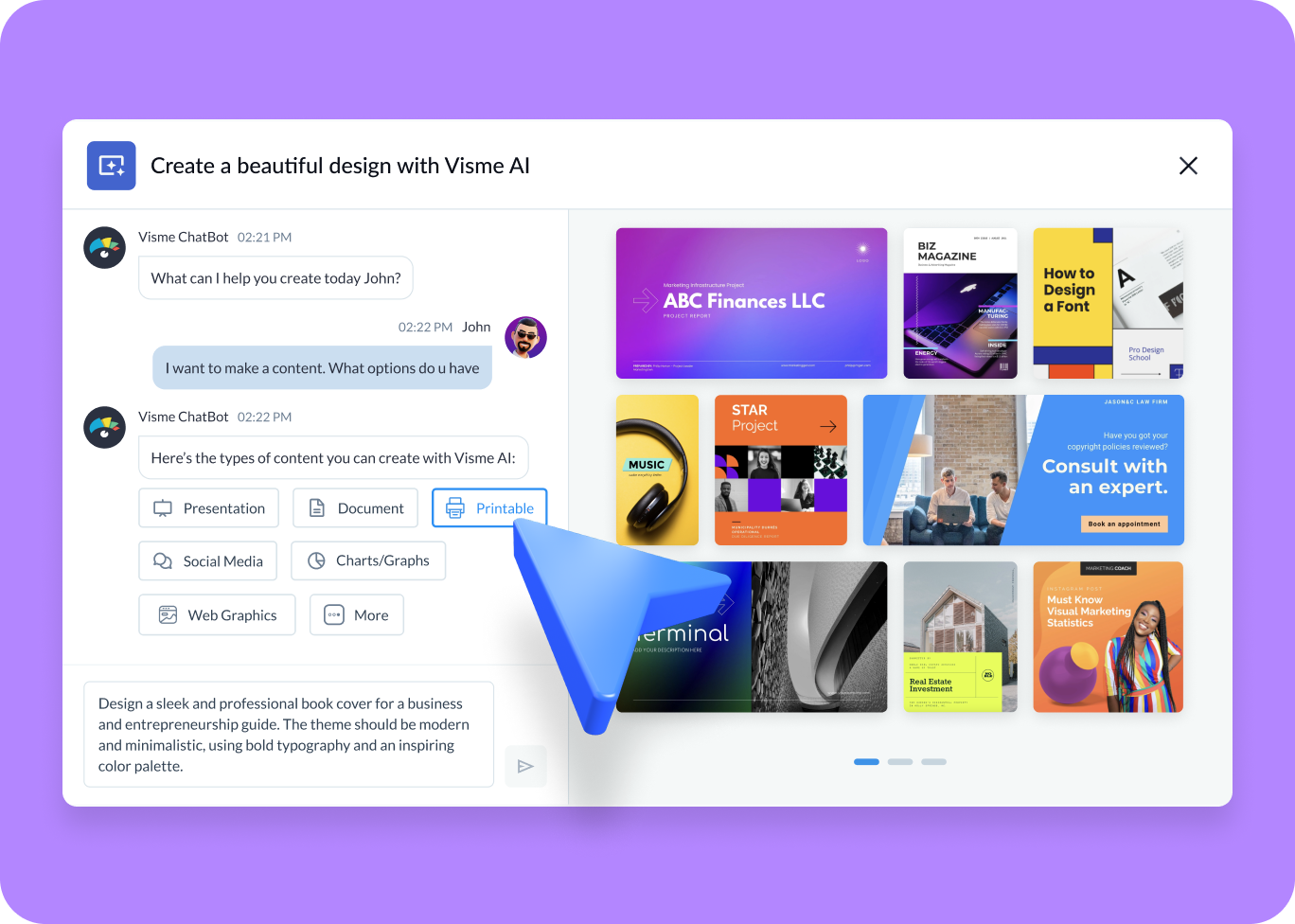 How to create AI covers with Visme