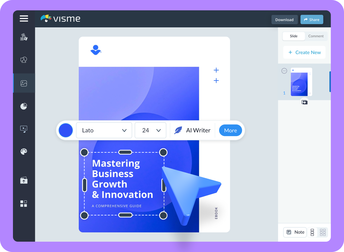 How to create AI covers with Visme