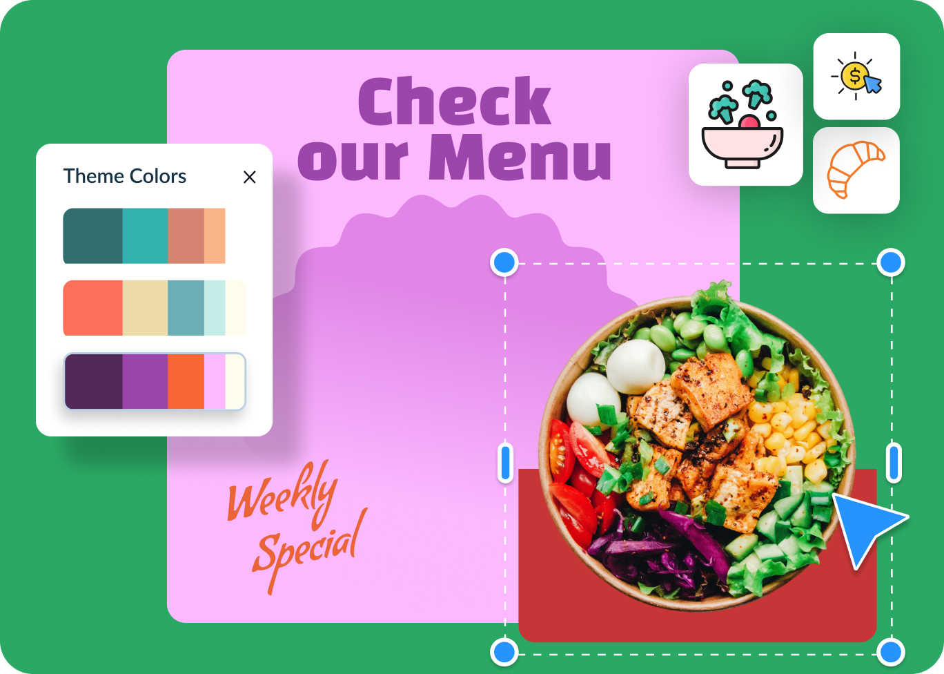 Personalize every aspect of your social media post with unique visuals