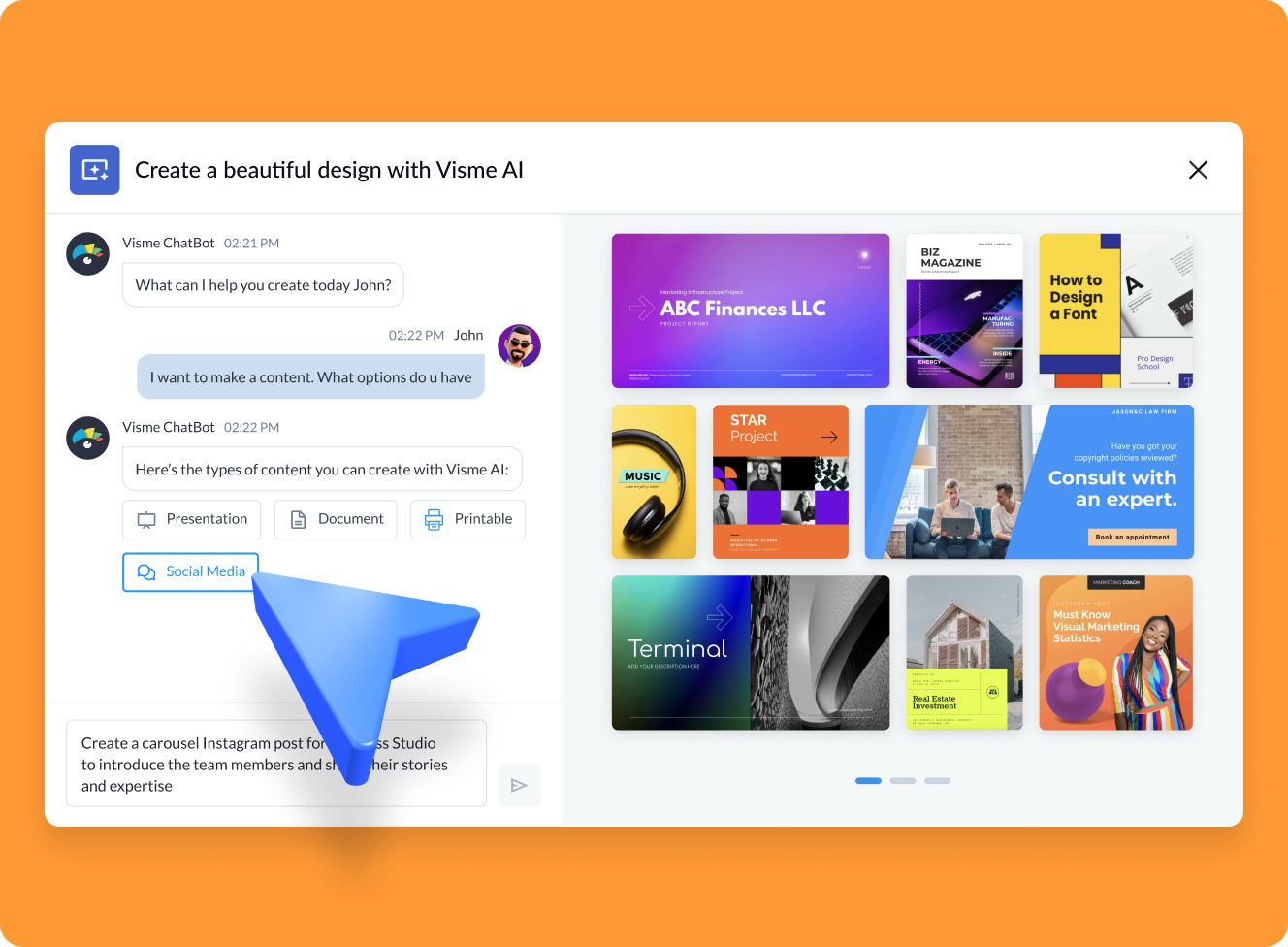 How to create AI Instagram posts with Visme