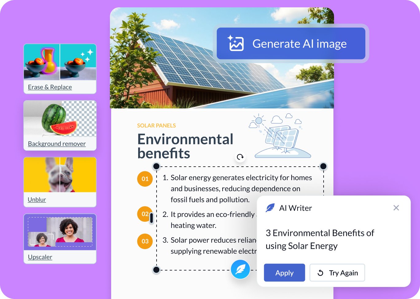 Generate unique graphics and visuals with Visme AI