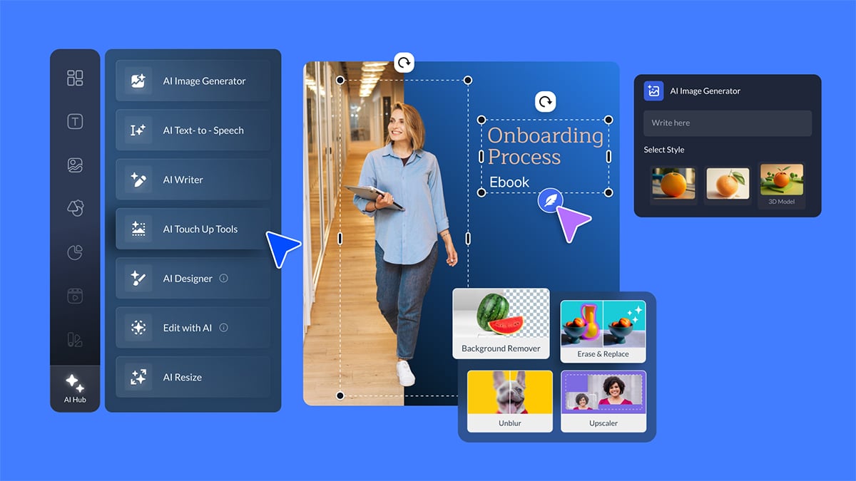 AI Hub, Your One-Stop AI Menu in Visme, Carousel Text & More