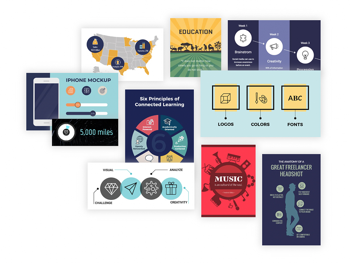 Use the icons to create your own presentations, infographics, documents and other visuals.