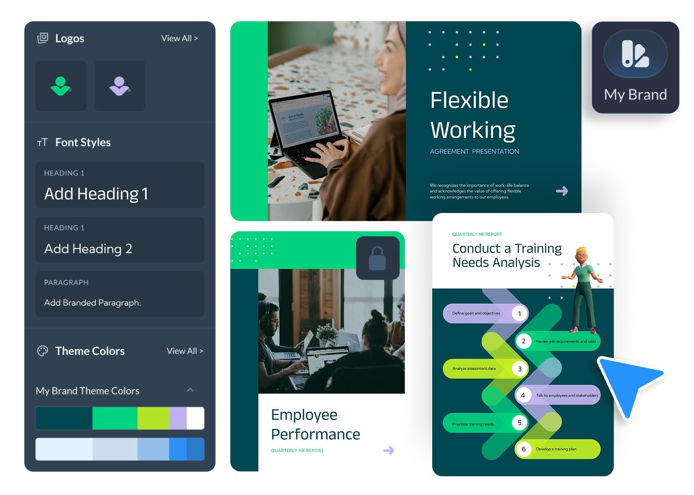 Manage and update every slide from one unified workspace