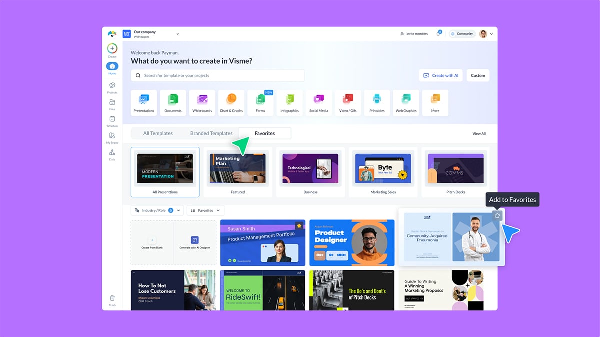 Favorite your templates and projects, simplified hotspot editing, and more