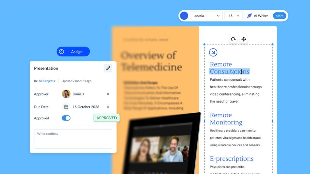 Improved Interface for Project Assignment & Text Editing