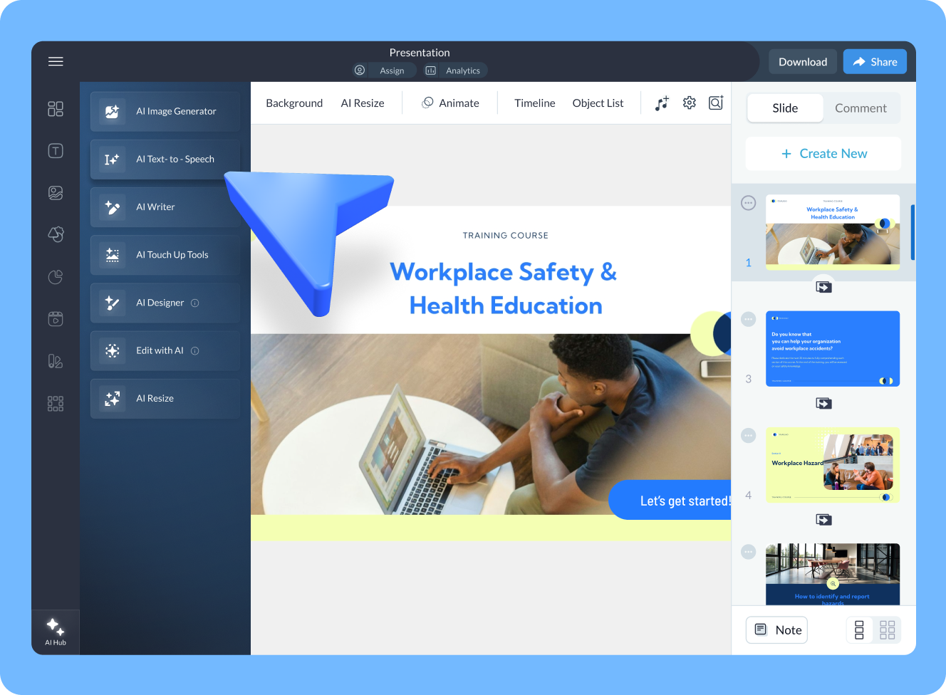 How to use Visme AI to turn text into speech