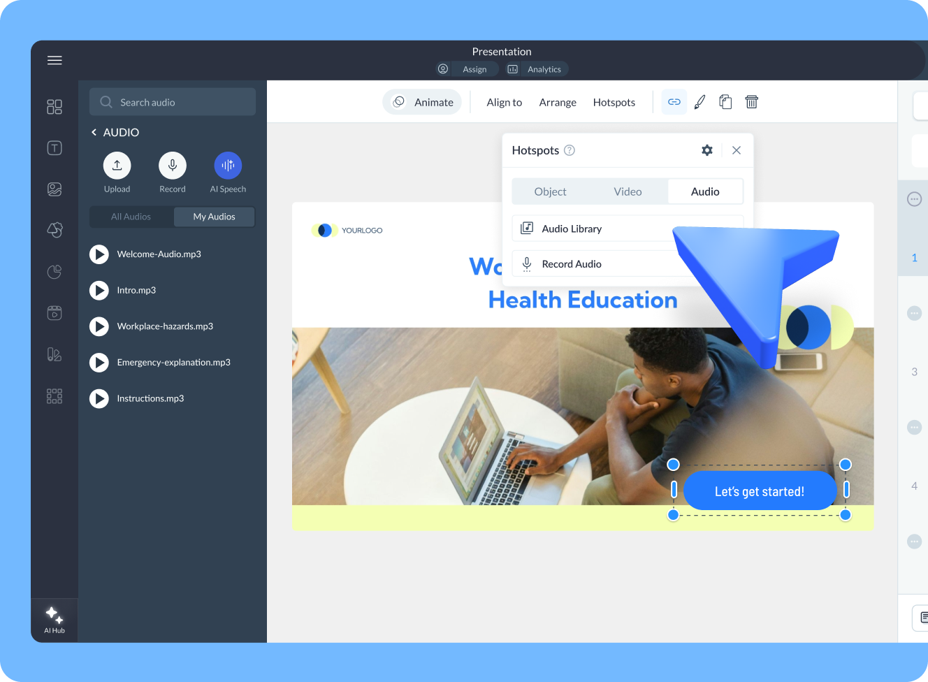 How to use Visme AI to turn text into speech
