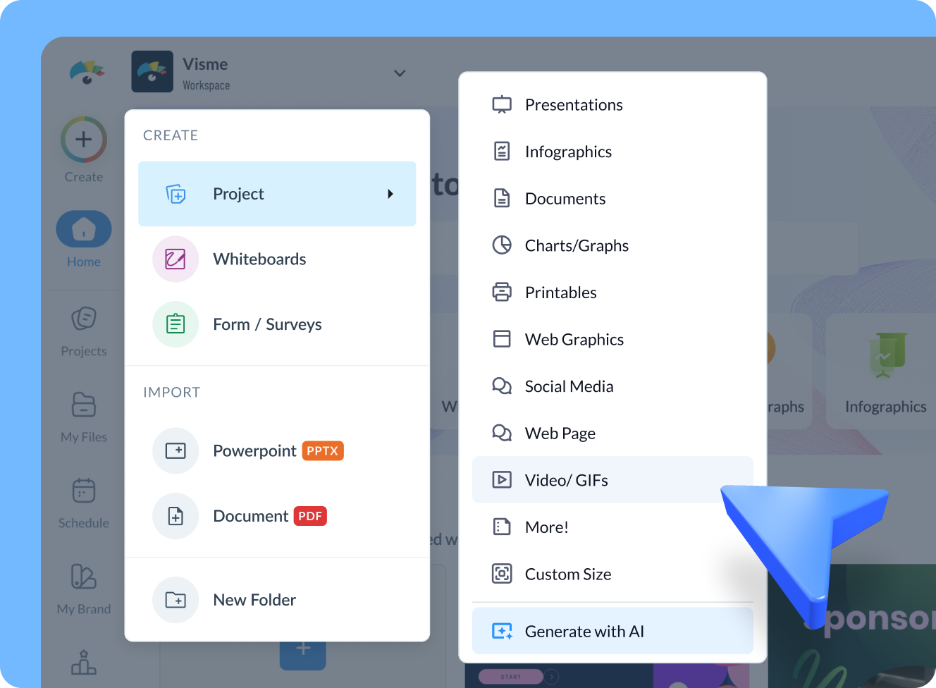 Choose a video template or start from scratch