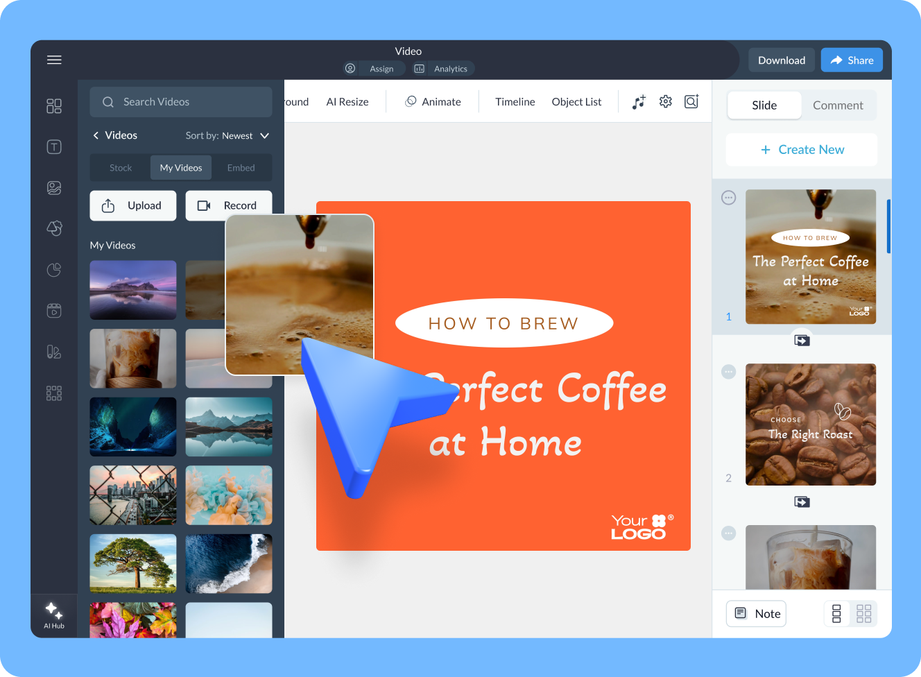Upload and personalize your content