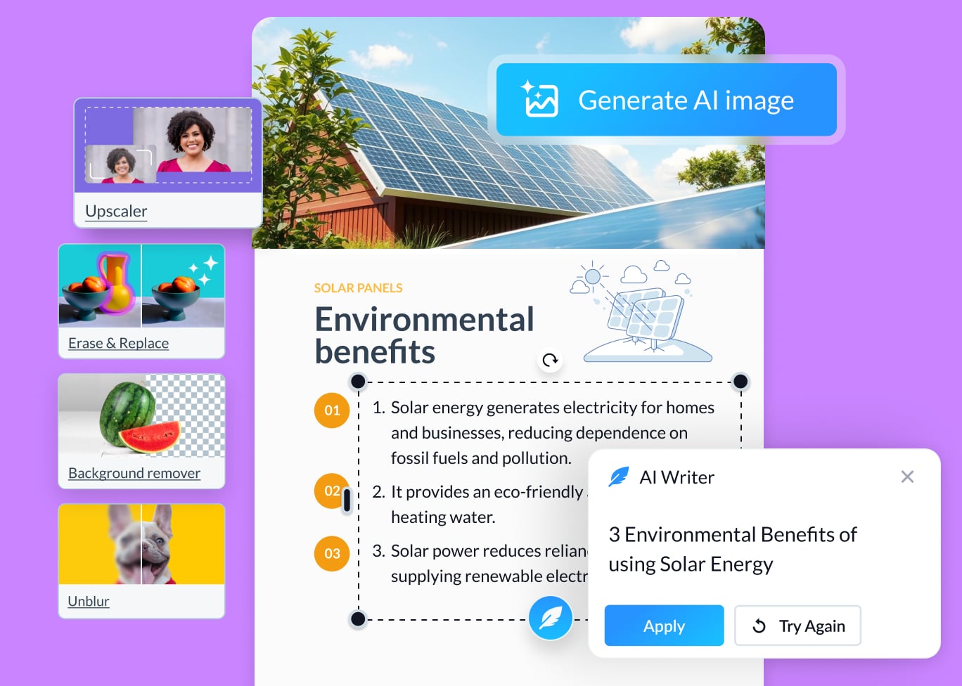Visme AI for Smart Design Enhancements