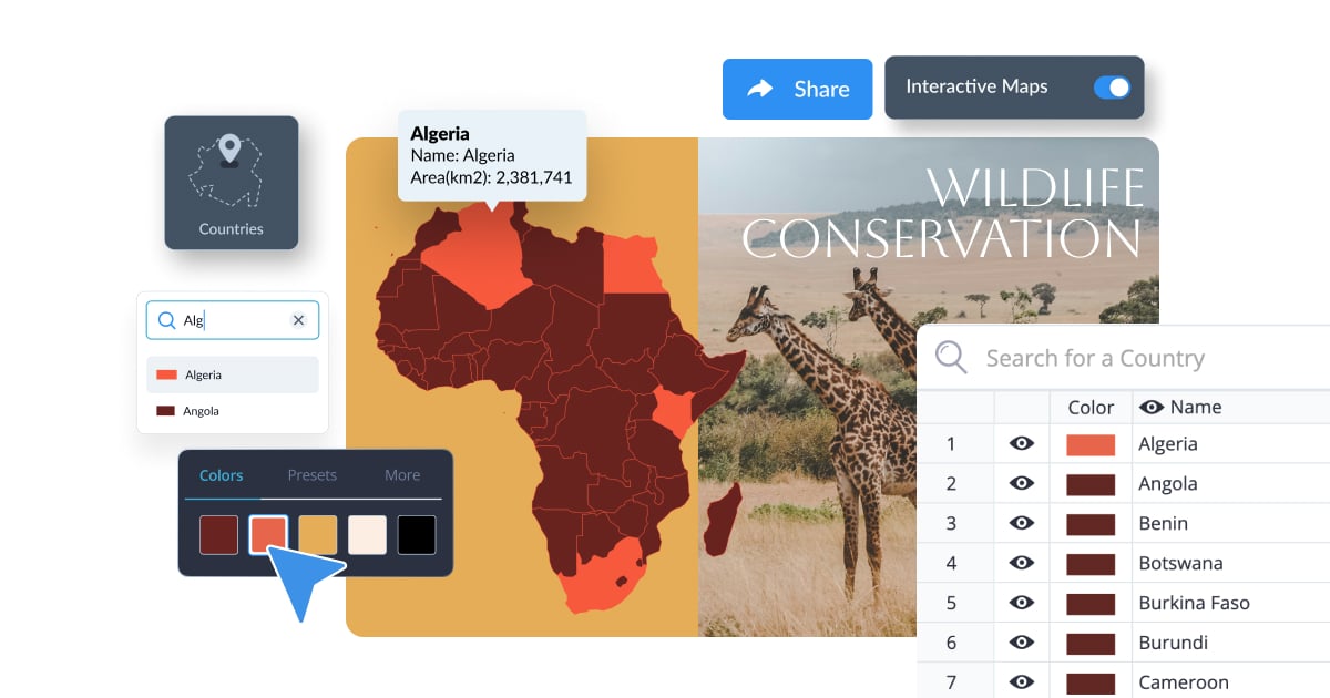 Free Map Generator & Maker - Create Online Maps | Visme