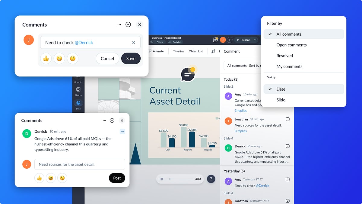 Comments revamp, feature improvements + new QBR, playbook and report templates